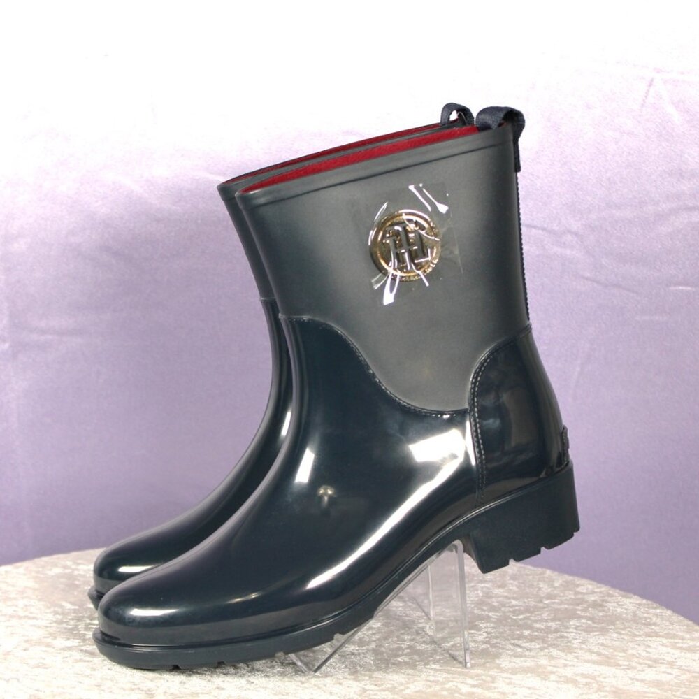 Tommy Hilfiger Women’s Rain Ankle Boots Blue Size 8M Waterproof